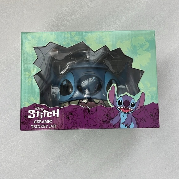 🆕 Disney Stitch Ceramic Trinket Jar with Lid Blue - Picture 3 of 12
